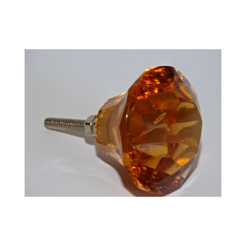 Bottone in vetro a forma di DIAMANTE 45 mm ambra