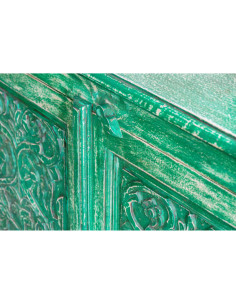 Buffet 4 portes sculptées vert patiné