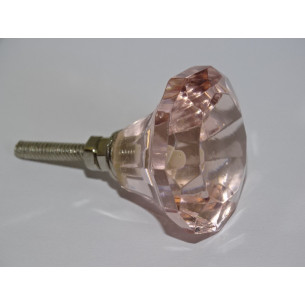 DIAMOND shaped glass button 35 mm salmon