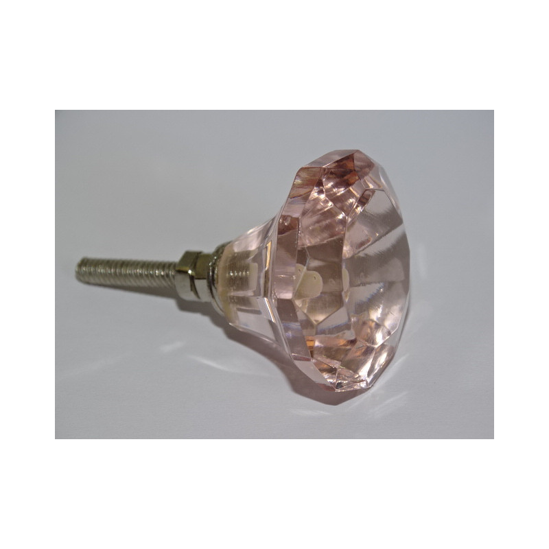 Botón de cristal en forma de DIAMANTE 35 mm salmón
