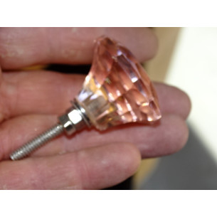Bottone in vetro a forma di DIAMANTE 35 mm salmone