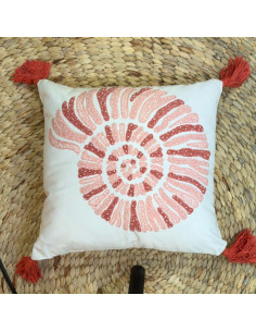 Coussin brodé Coquillage –...
