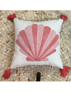 Coussin brodé Coquillage –...