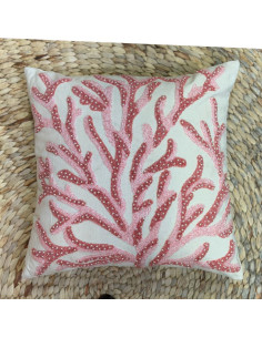 Coussin brodé Corail –...
