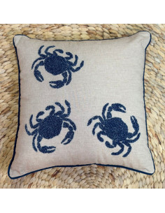 Coussin brodé Crabes –...