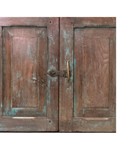 Buffet indien ancien en teck patiné – 2 portes – 99 cm