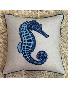 Coussin brodé Hippocampe –...