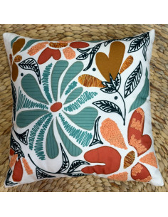 Coussin brodé Fleurs...