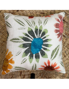 Coussin brodé Fleurs –...