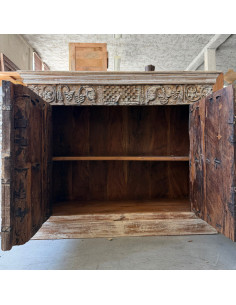 Teak Sideboard with Reclaimed Old Doors and Reused Lintel – 121 cm