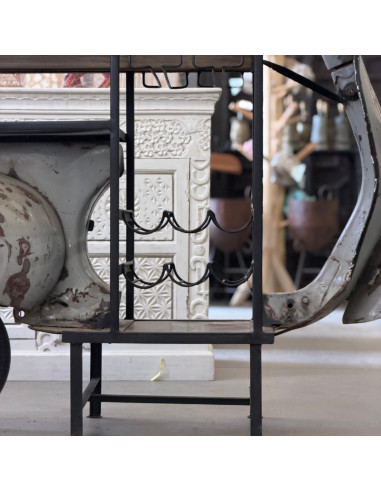 Bar scooter Priya avec plateau en manguier – 183 cm