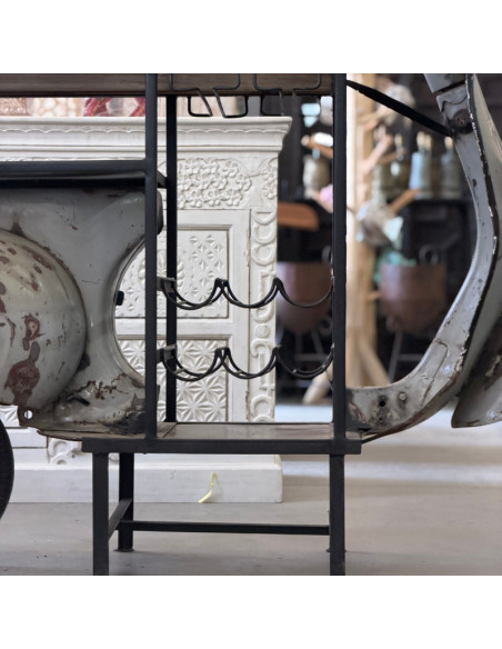 Bar scooter Priya avec plateau en manguier – 183 cm