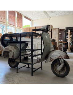 Bar scooter Priya avec plateau en manguier – 183 cm