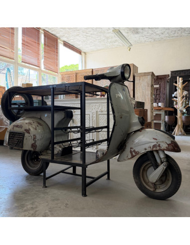Bar scooter Priya avec plateau en manguier – 183 cm