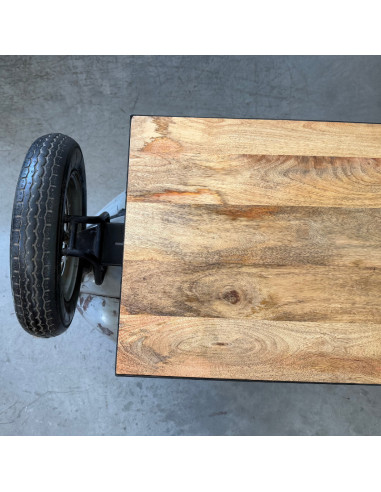 Bar scooter Priya avec plateau en manguier – 183 cm