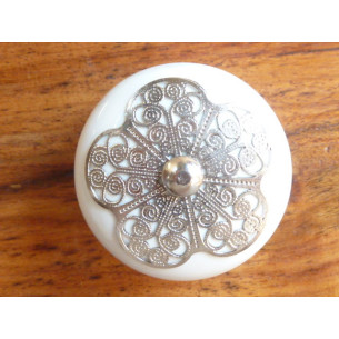 Arabesque dentelle métal - tige argentée