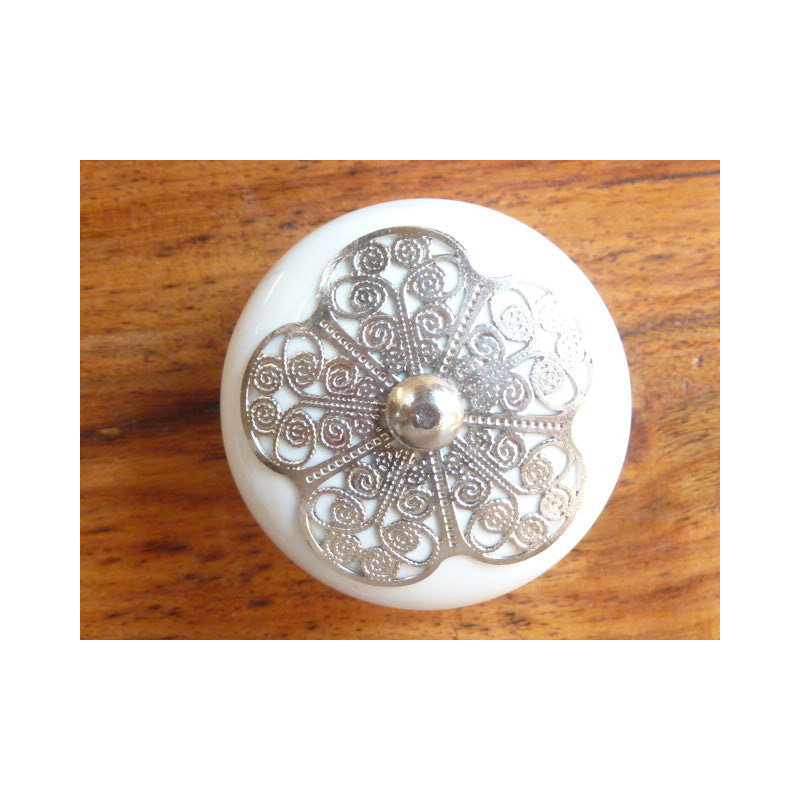 Arabesque dentelle métal - tige argentée