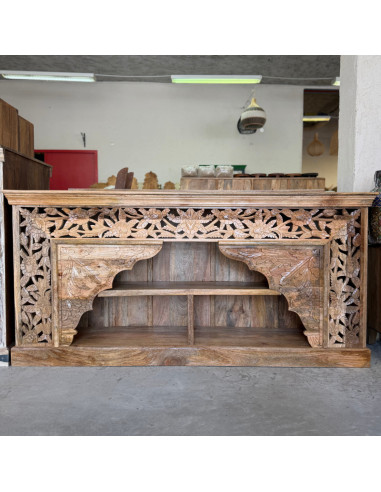 Console arche sculptée en manguier – 180x40x86 cm