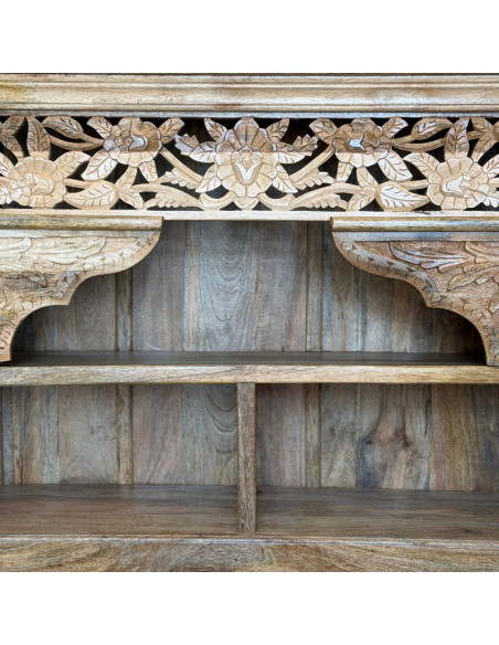 Console arche sculptée en manguier – 180x40x86 cm
