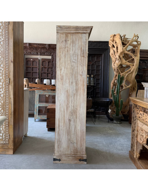 Armoire en manguier sculpté – 4 portes & 2 tiroirs – 175 cm