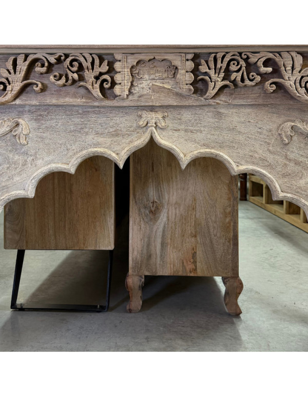 Console Table Made from an Antique Carved Teak Arch – 132 x 38 x 87 cm