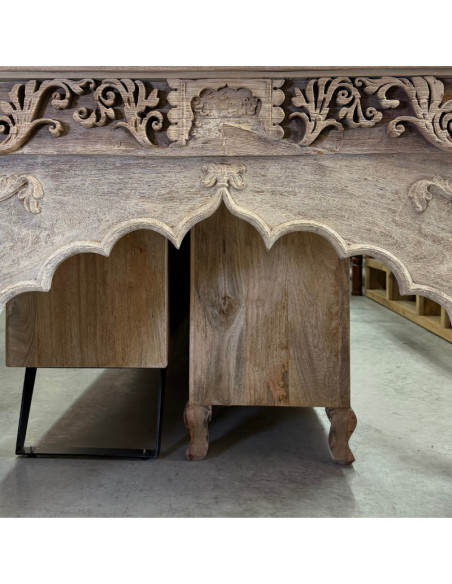 Console arche ancienne en teck – 132 x 38 x 87 cm