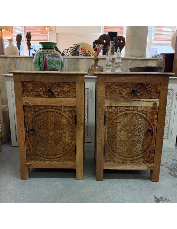 Pair of Carved Mango Wood...
