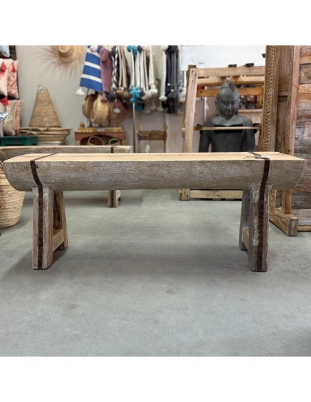 Banc en vieux teck massif – 120 x 25 x 50 cm
