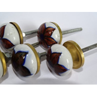 Set of 6 small dark brown flower buttons 30 mm LOT 67