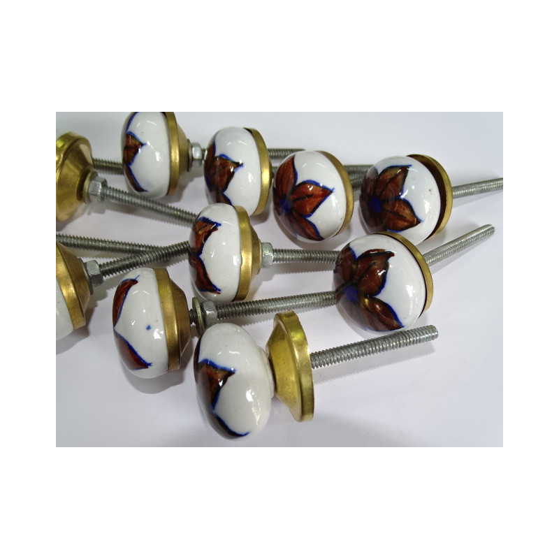 Lot von 12 kleinen dunkelbraunen Blütenknöpfen 30 mm LOT 65