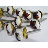 Lot de 12 petits boutons fleur marron foncé 30 mm LOT 65