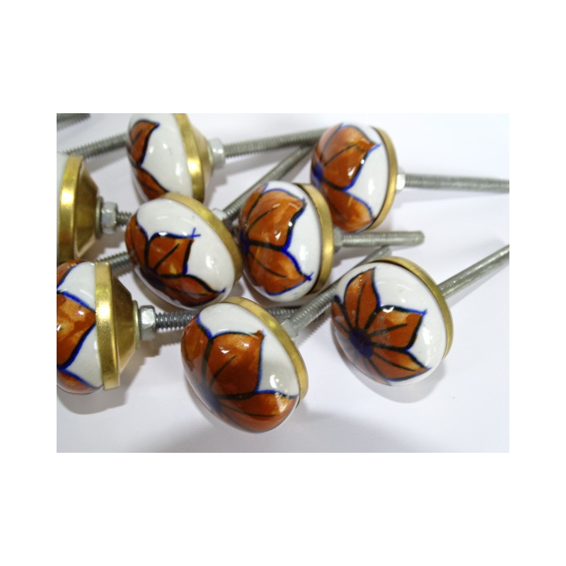Lot von 12 kleinen hellbraunen Blütenknöpfen 30 mm LOT 64
