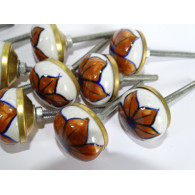 Lot de 12 petits boutons fleur marron clair 30 mm LOT 64