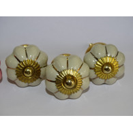 Set de 6 botones de calabaza 32 mm 3 rosas y 3 beige