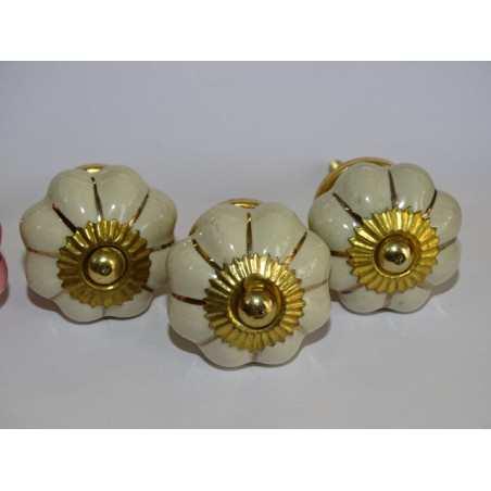Set di 6 pulsanti di zucca 32 mm 3 rose e 3 beige