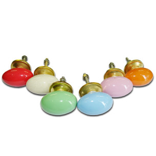 Set von 6 Porzellanknöpfe -...