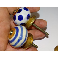 Lot de 6 boutons en porcelaine - Lot 6