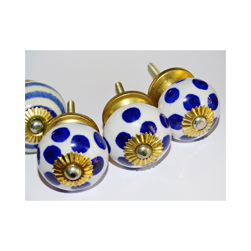 Set of 6 porcelain buttons - Lot 6