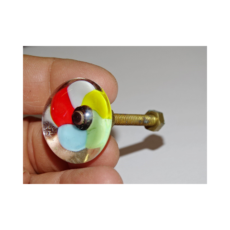 Furniture handle Transparent multicolor flower