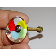 Furniture handle Transparent multicolor flower