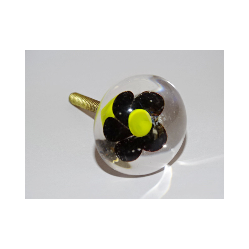 klein Möbelgriff gelb transparente schwarz Blume