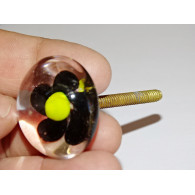 Furniture handle Transparent black flower