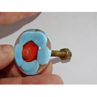 Furniture handle Transparent turquoise flower