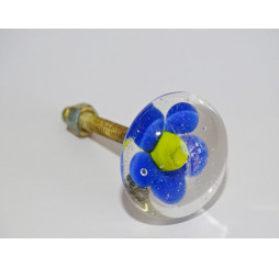 Furniture handle Transparent blue flower