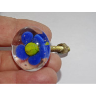 Furniture handle Transparent blue flower
