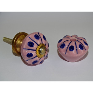 Piccola maniglia della mobilia di colore rosa con passo blu