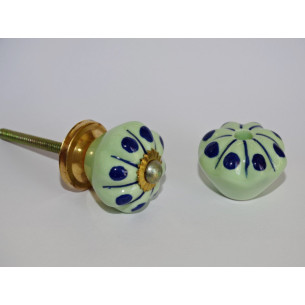 Pequeña manija de los muebles de color Calabaza verde con el tono azul