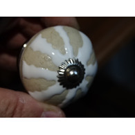 Furniture knobs with embossed spoke wheel - silver