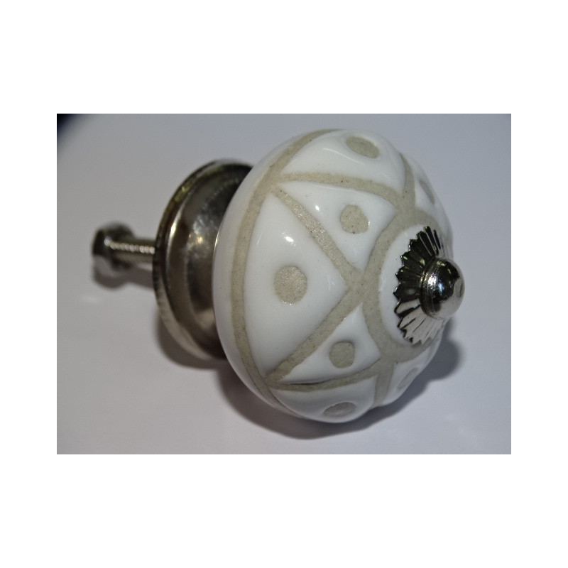 Furniture knobs with stars and raised dots - silver