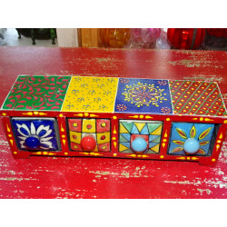 Tea or spices box 4 ceramic drawers N ° 8